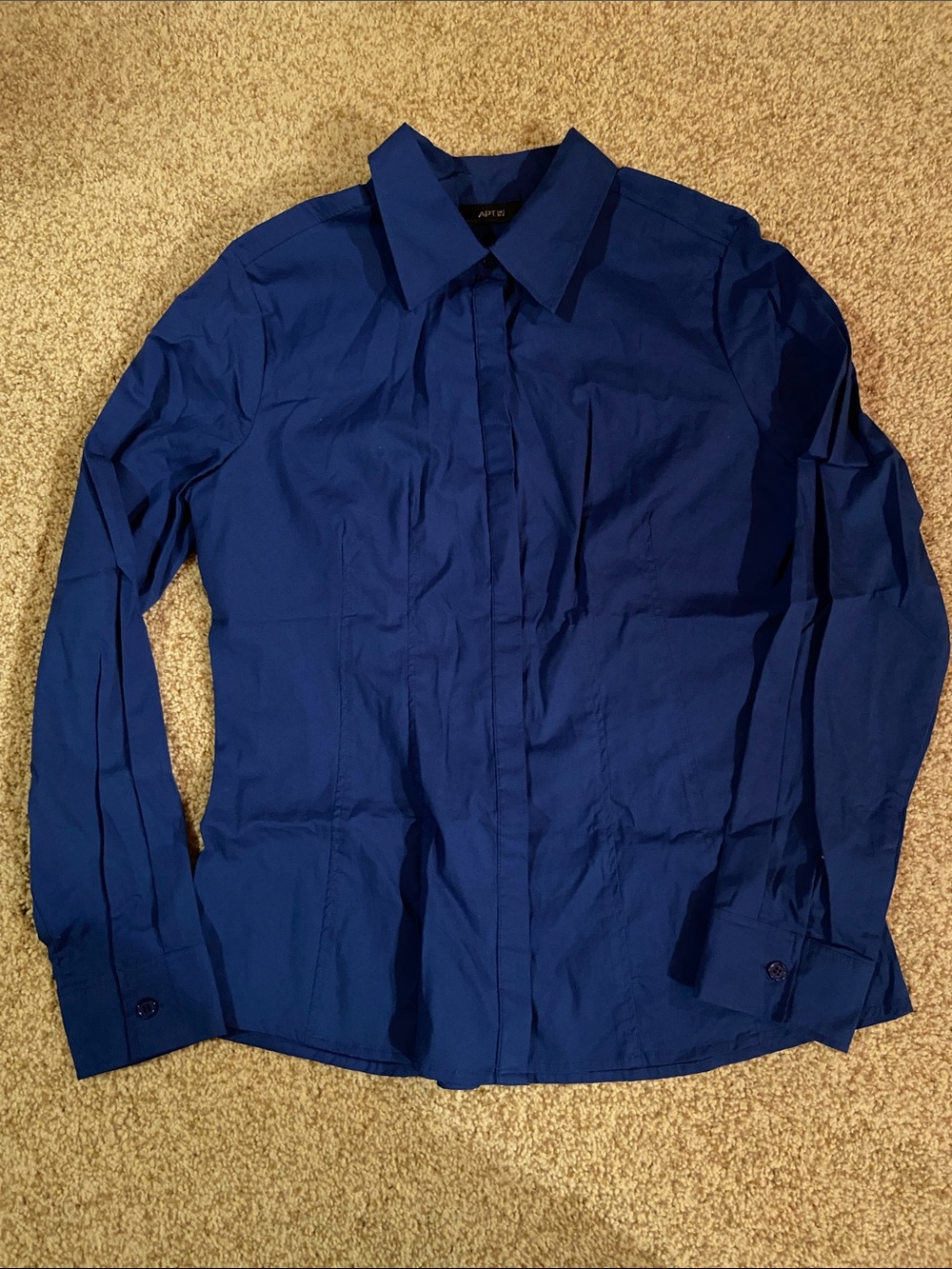 APT. 9 woman’s Long-Sleeve Dress Shirt - Navy Blue